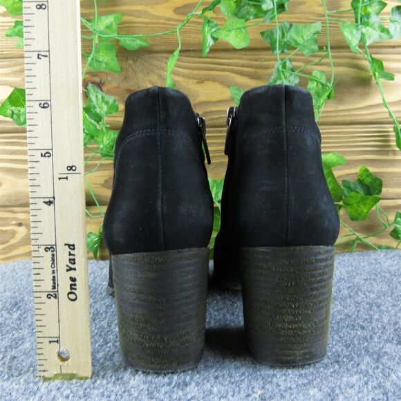 Vince Camuto Malika Women Ankle Boots Black Leather Zip Size 7.5 Medium - Picture 5 of 10